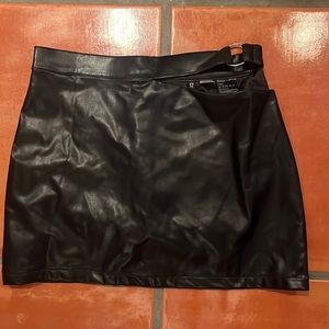 H&M Divided Leather Cut out Mini Skirt